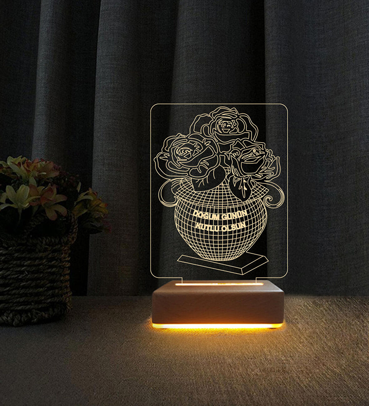 Doğum Günü Hediyesi  Tasarımlı Lamba  3d Led Masa Lambası Doğum Günü  Hediyesi Lamba