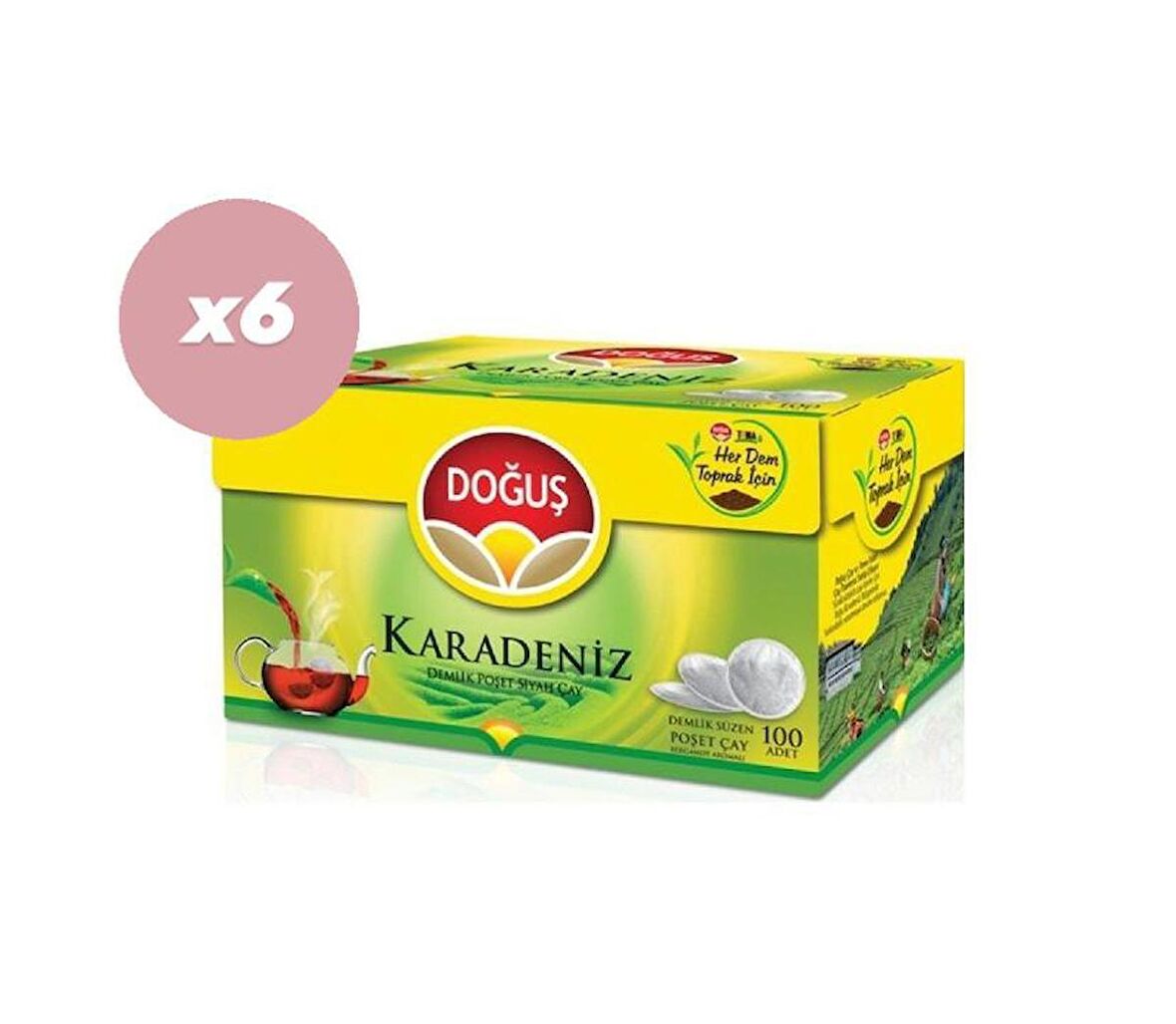 Doğuş Karadeniz Demlik Poşet Çay 100'Lü 320 G x 6 Adet