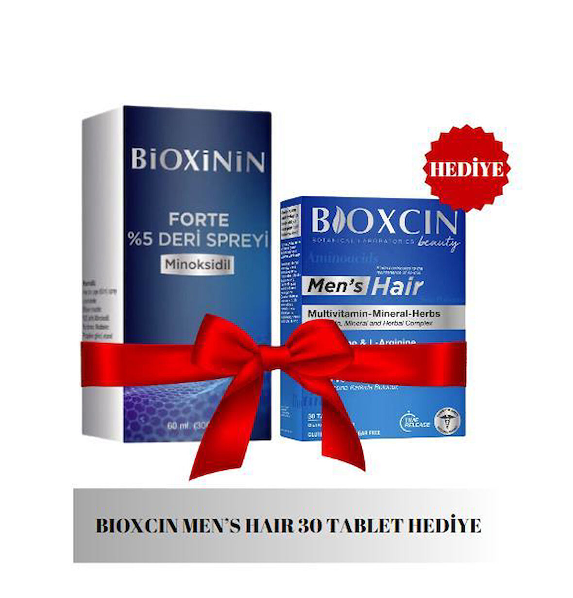 Bioxinin Forte Minoksidil %5 Deri Spreyi 60 ml + Bioxcin Men's Hair 30 Tablet HEDİYE 