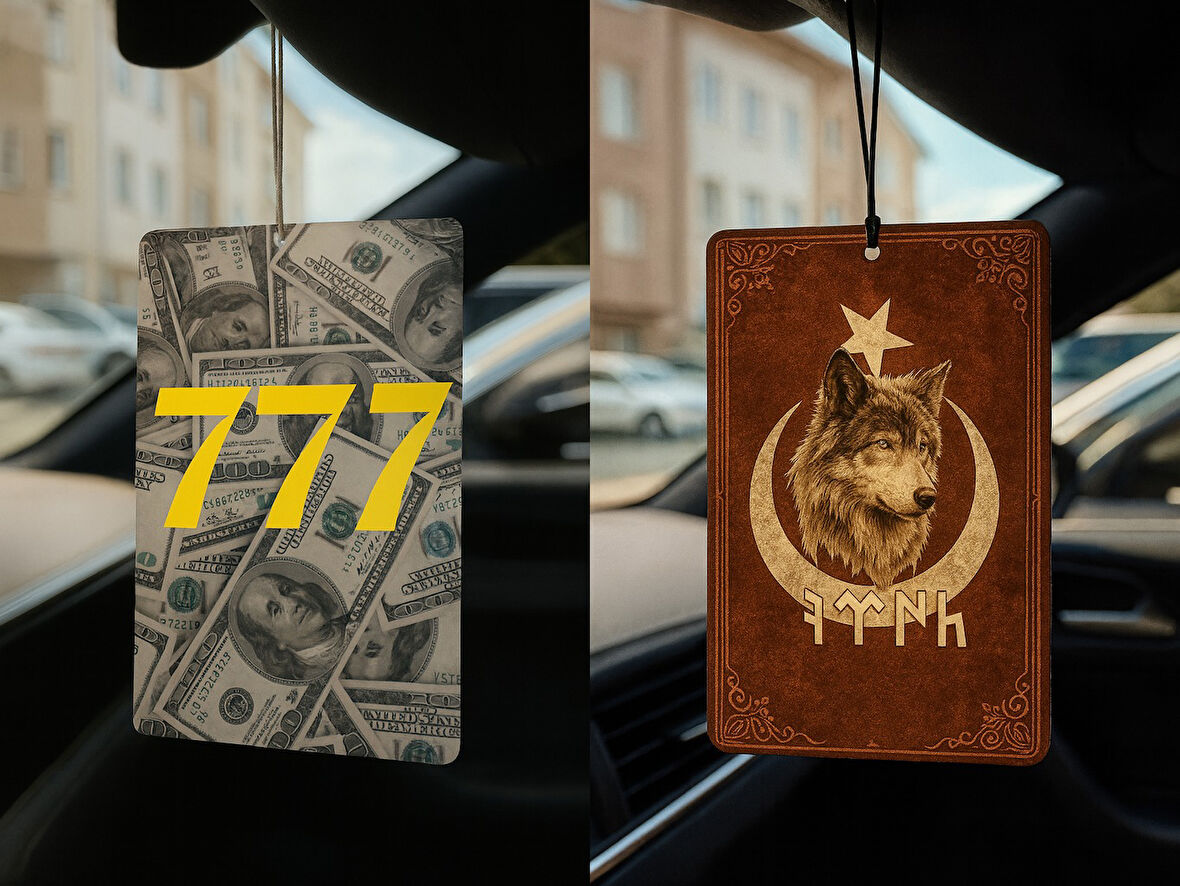 Dolar Manifest 777 ve Göktürk Türk Kurt - İkili Oto Kokusu - Dekoratif Araç Kokusu ve Aksesuarı