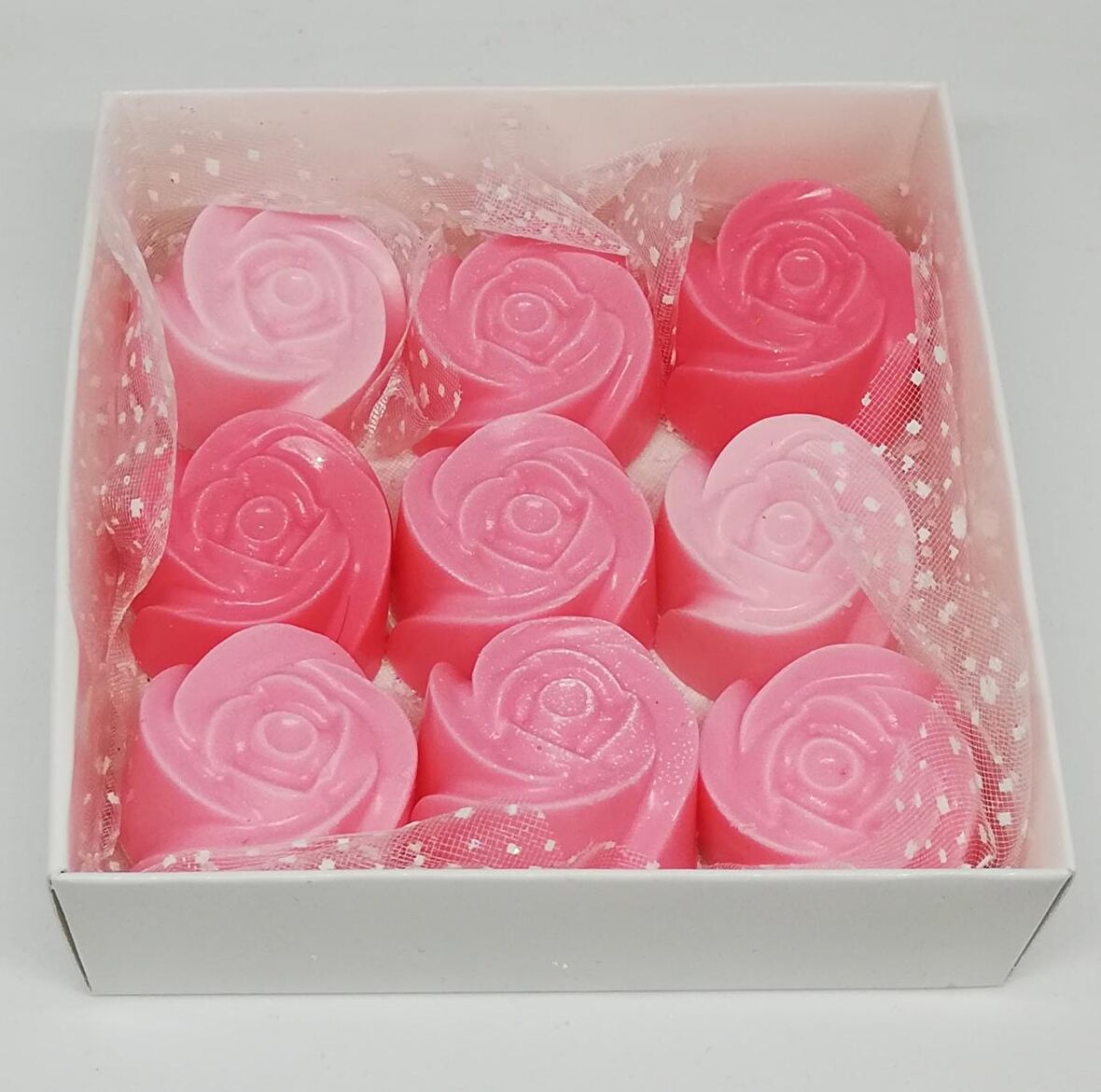 Sabun - Kokulu Süs Sabunu - Gül 9 Adet Pembe - 3cm*2cm