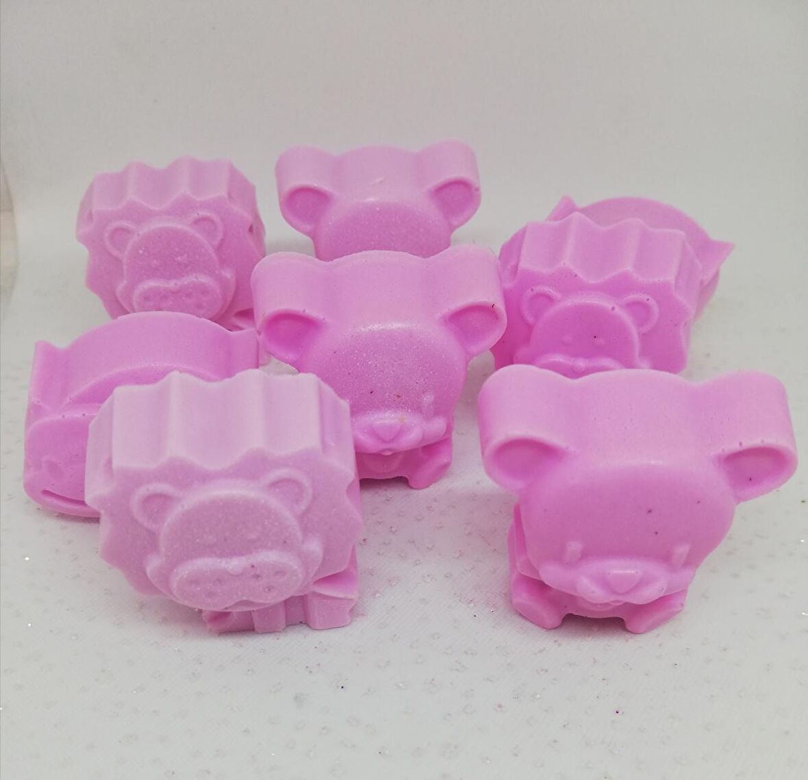 Sabun - Kokulu Süs Sabunu - Hayvan Modelleri - Pembe - 8 Adet-4cm