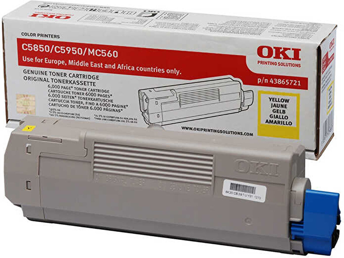 Oki C5850-43865741 Sarı Toner