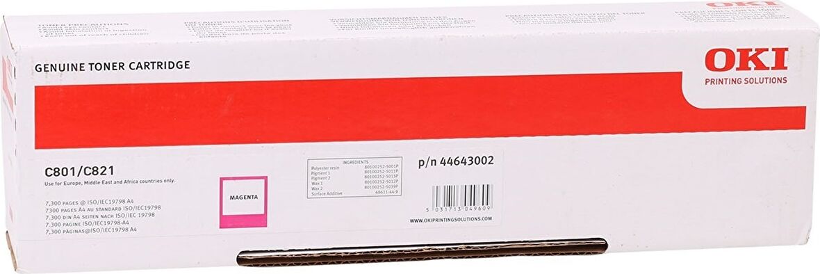 Oki Toner C801-C821 44643006 Kırmızı 7,3K