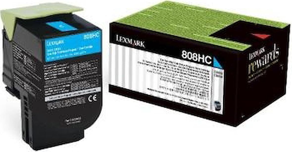 Lexmark 80C8Hce Mavi  Toner Cx410 / Cx510