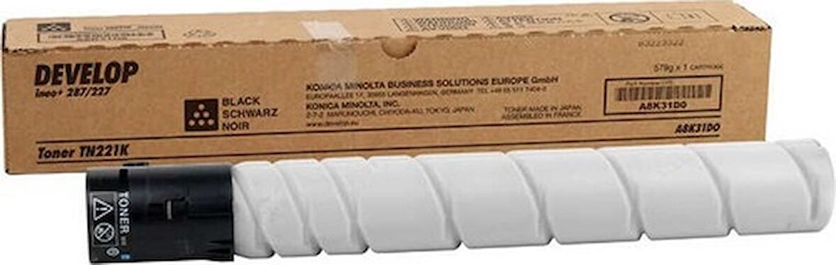 Develop TN-221 Siyah Orjinal Fotokopi Toner Ineo C287 AX396
