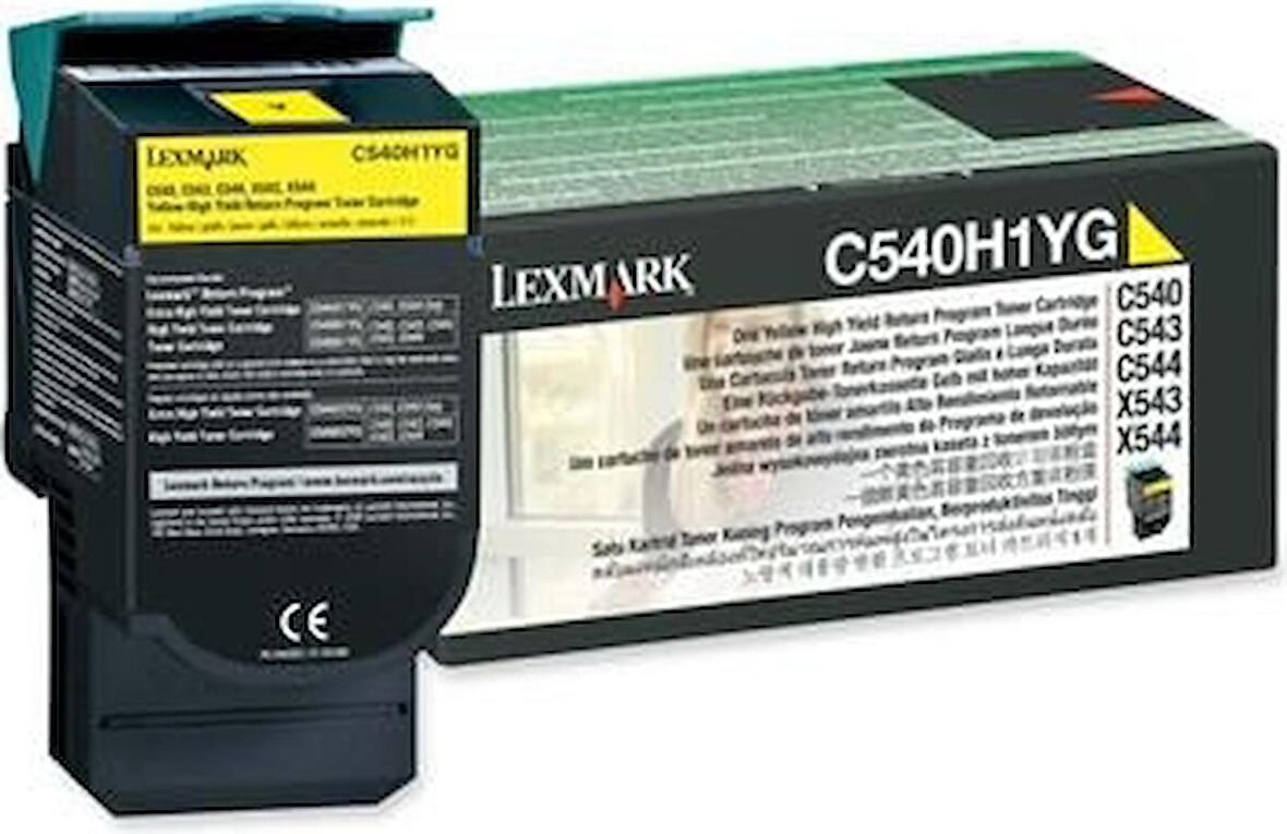 Lexmark X548-C540/C543/C544/C546/X543/X544/X546/X548 Sarı Orjinal Toner 2000 Sayfa Kapasiteli
