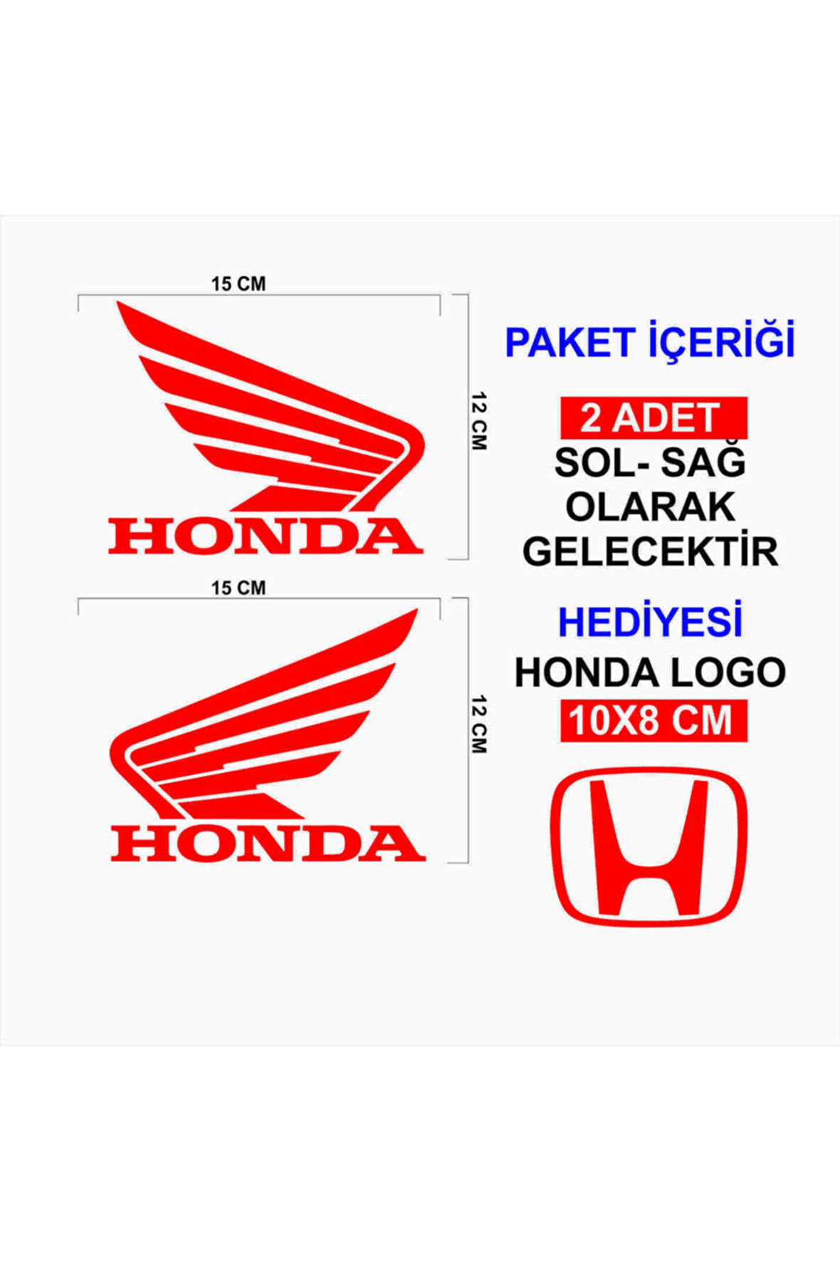 Honda İçin Uyumlu Aksesuar Oto Motorsiklet Kask Sticker Set Kırmızı