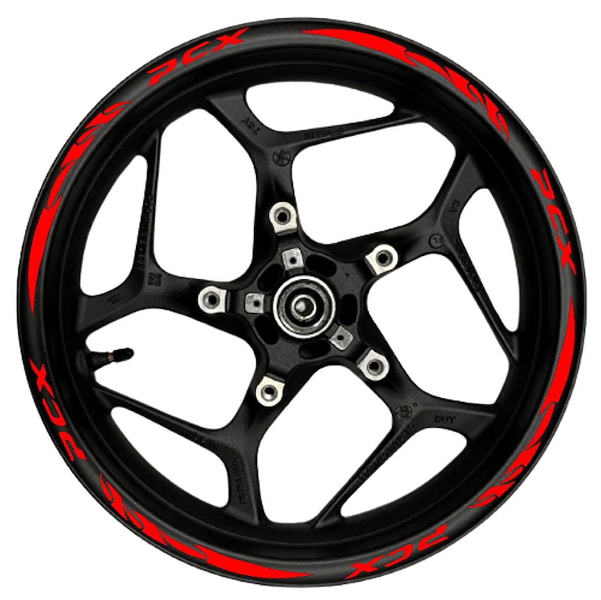 PCX kırmızı yazılı  kırmızı pençe şeritli
