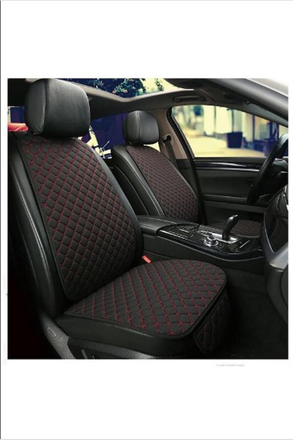 Volkswagen Golf 3 1991-1997  Terletmez, Ortopedik Koltuk Minderi, Siyah Kumaş Beyaz Dikiş