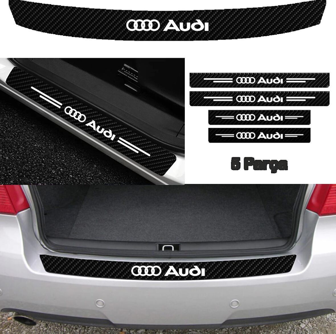 Audi A4 Bağaj ve Kapı Eşiği Karbon Sticker (SET)