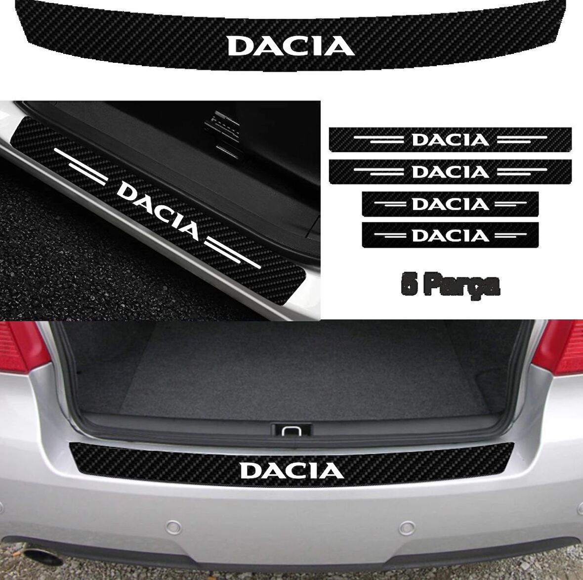 Dacia Duster Bağaj ve Kapı Eşiği Karbon Sticker (SET)