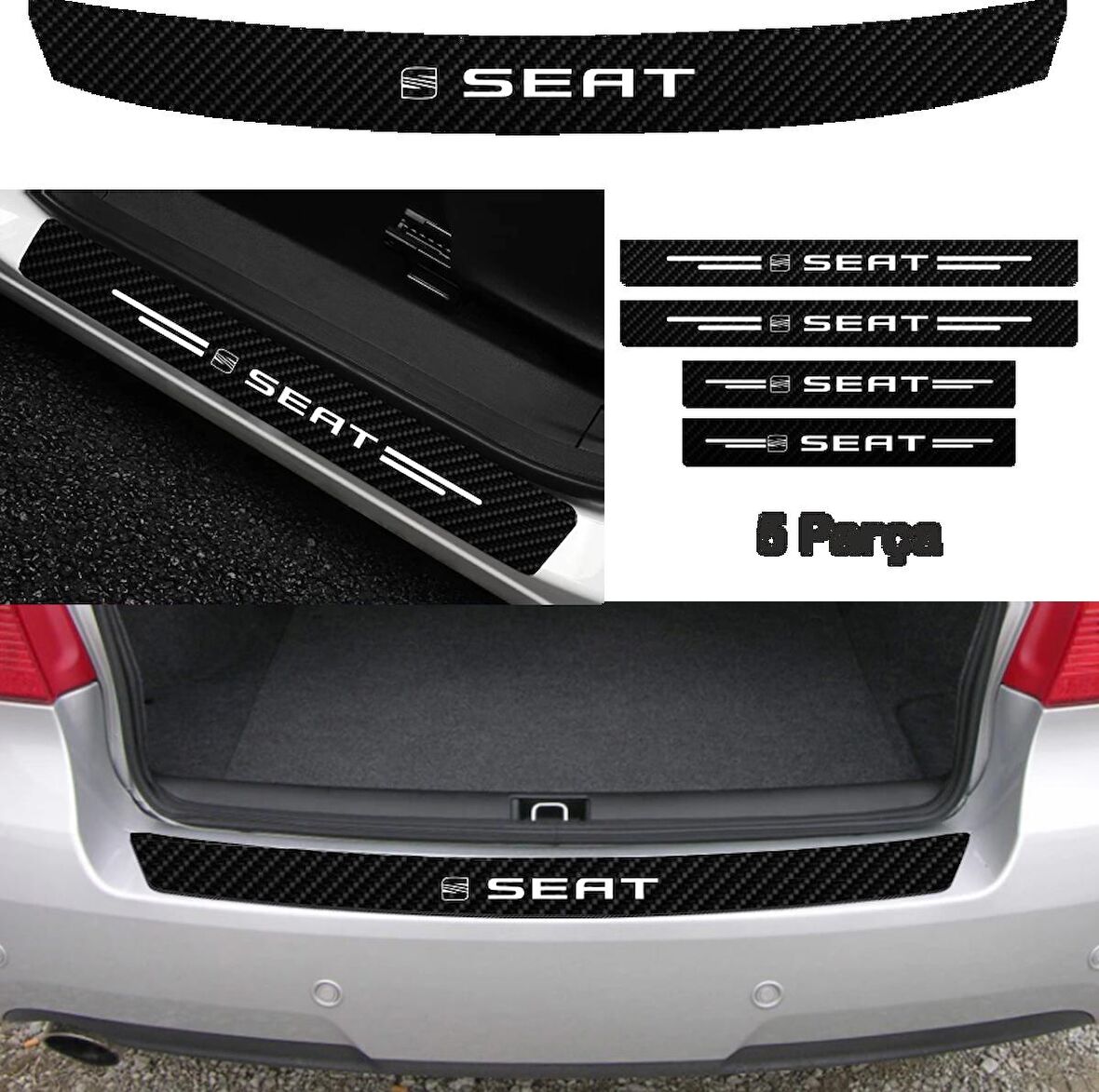 Seat Arona Bağaj ve Kapı Eşiği Karbon Sticker (SET)