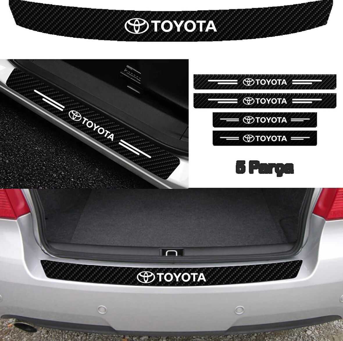 Toyota Hilux Bağaj ve Kapı Eşiği Karbon Sticker (SET)