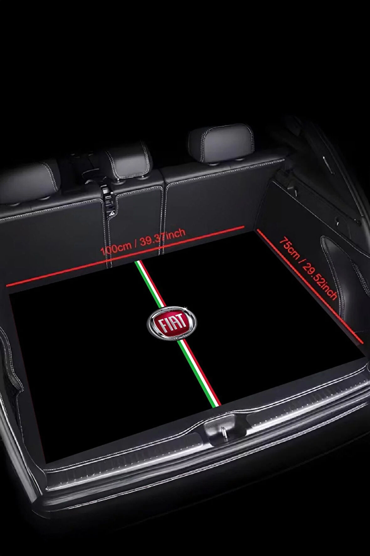 Dijital Baskı Dekoratif Fiat Desen Araba Bagaj Matı Yıkanabilir Bagaj Havuzu