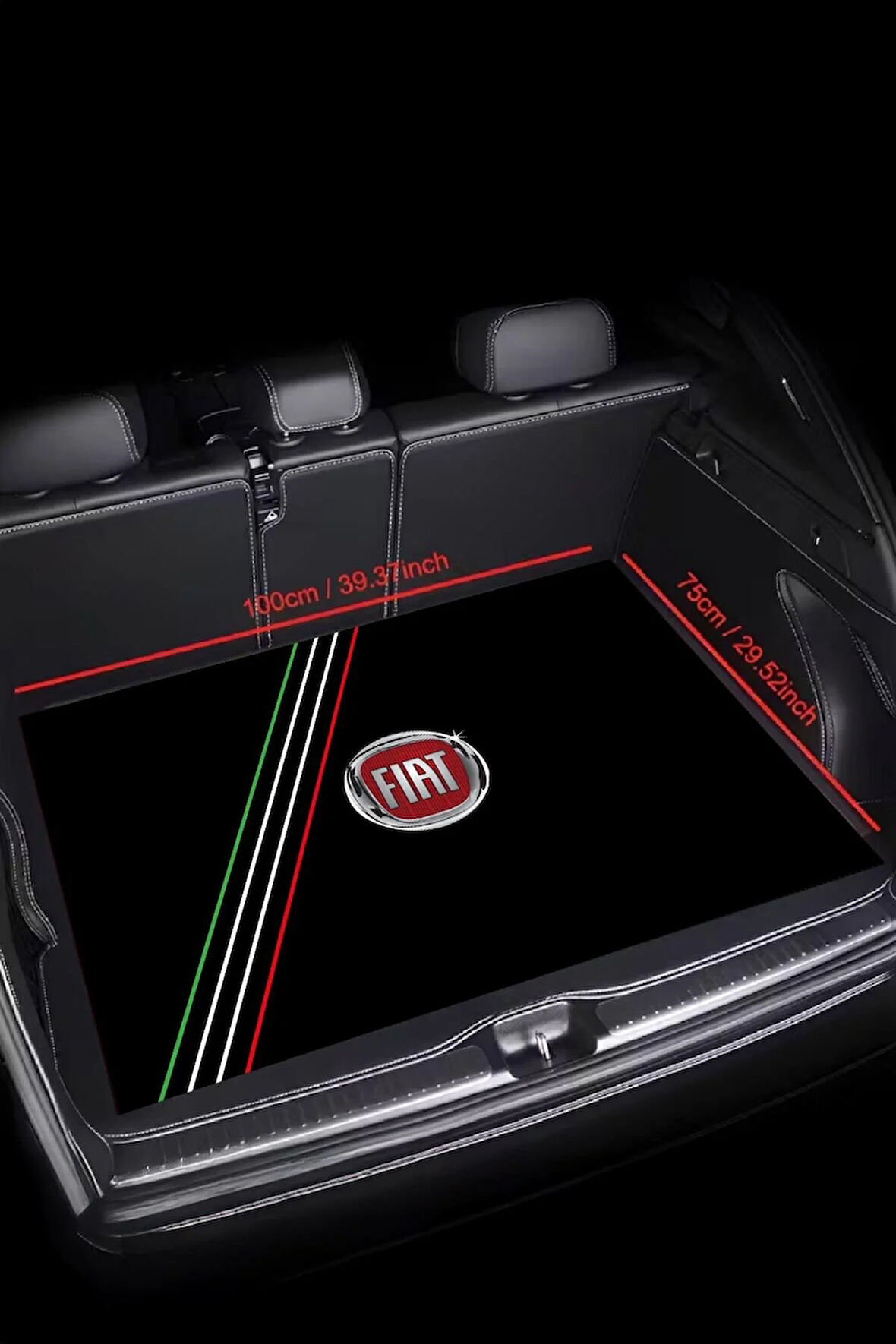 Dijital Baskı Dekoratif Fiat Desen Araba Bagaj Matı Yıkanabilir Bagaj Havuzu