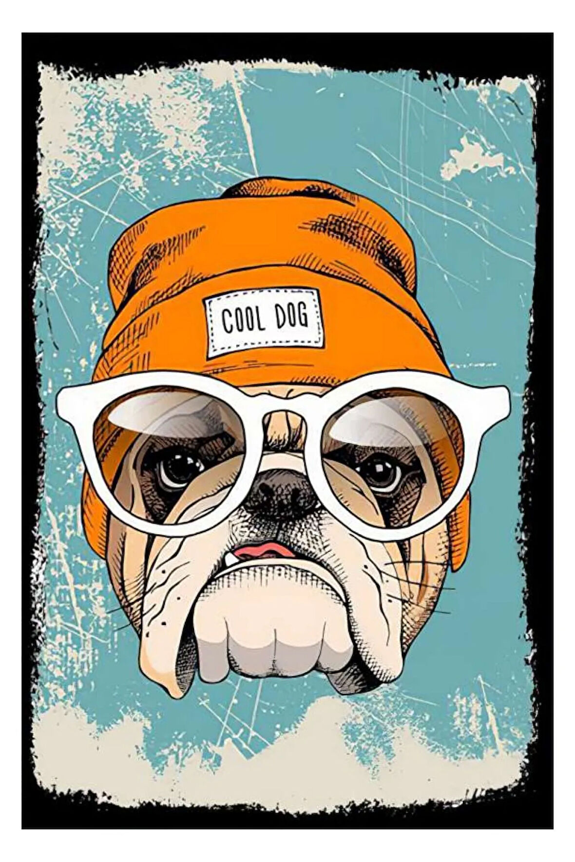 Cool Dog Ahşap Mdf Poster, Modern Duvar Dekoru, Sanatsal Poster, Ev Ofis, Cafe Duvar Süs