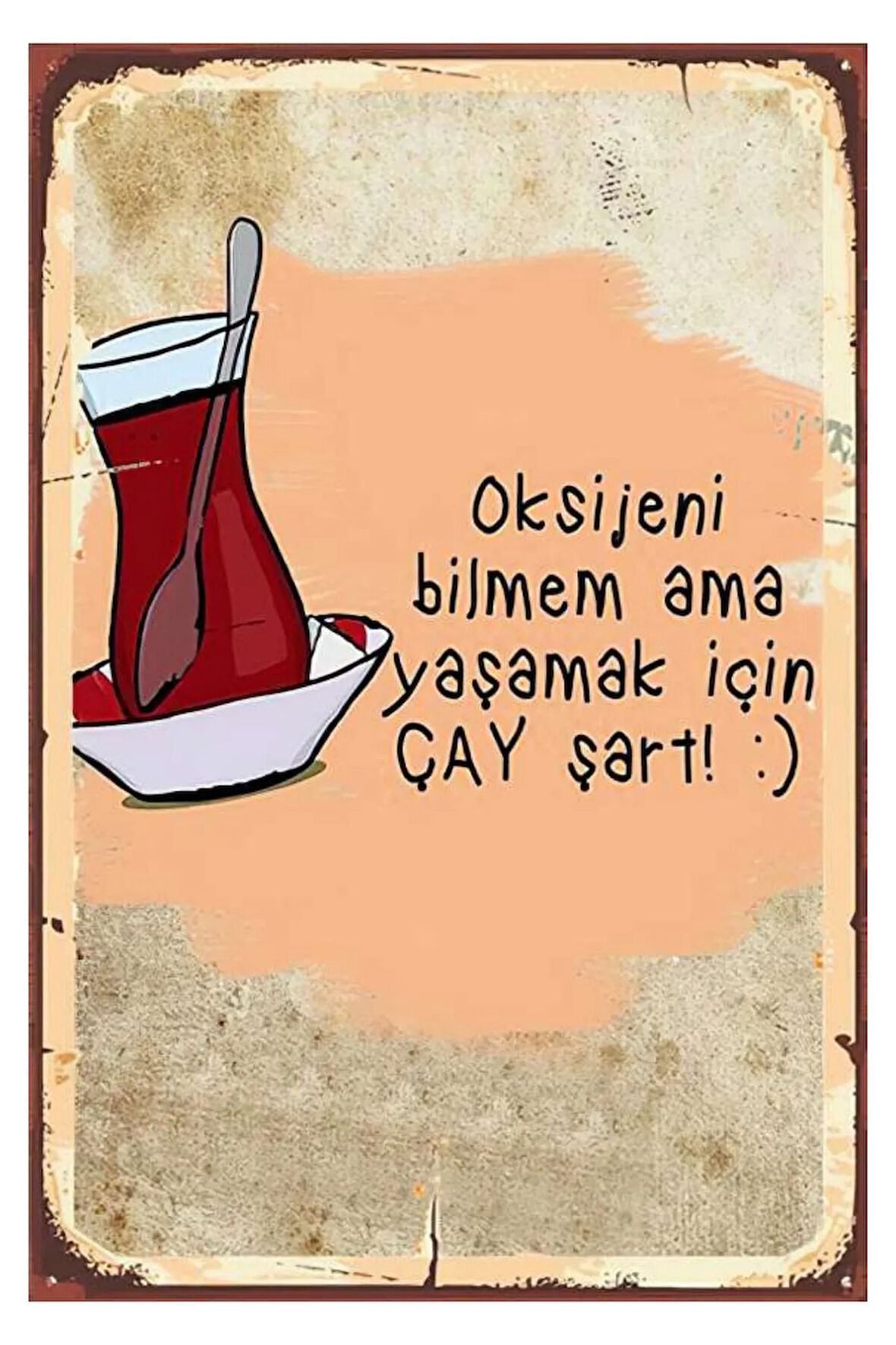 Çay Ahşap Mdf Poster, Modern Duvar Dekoru, Sanatsal Poster, Ev Ofis, Cafe Duvar Süs
