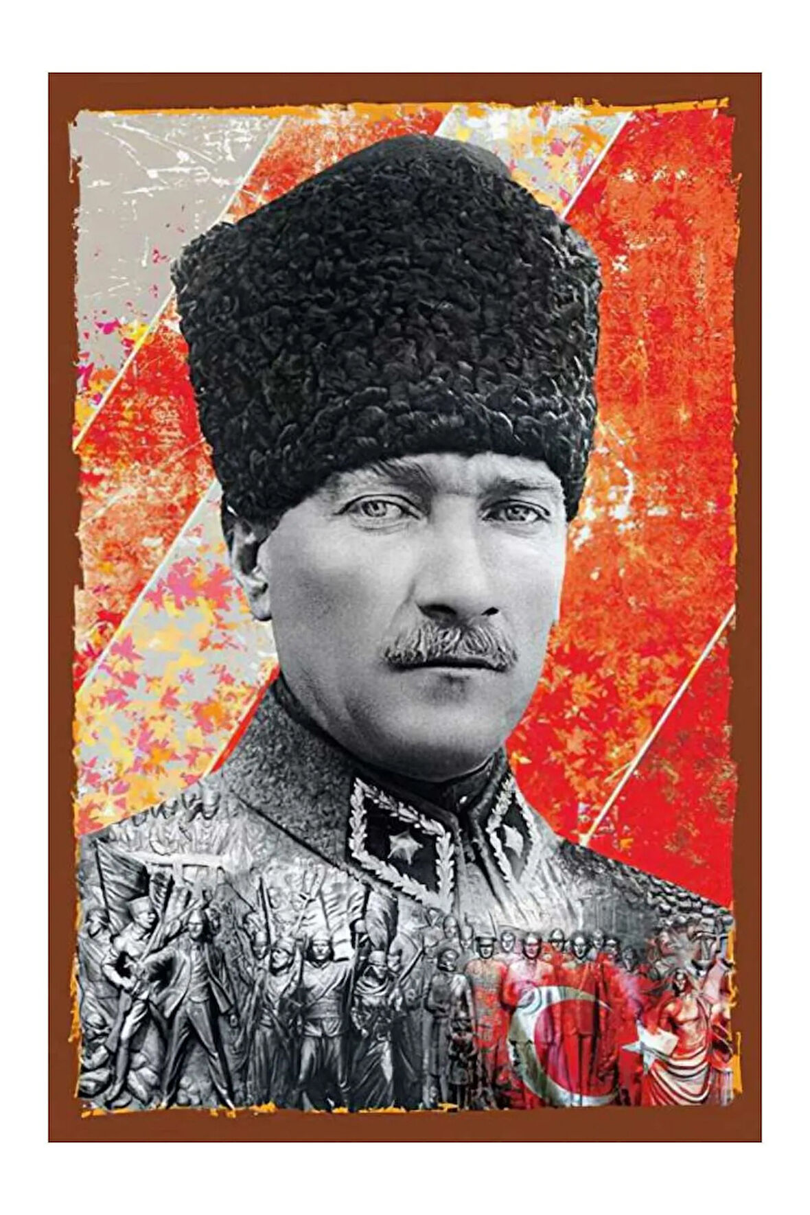 Atatürk Ahşap Mdf Poster, Modern Duvar Dekoru, Sanatsal Poster, Ev Ofis, Cafe Duvar Süs