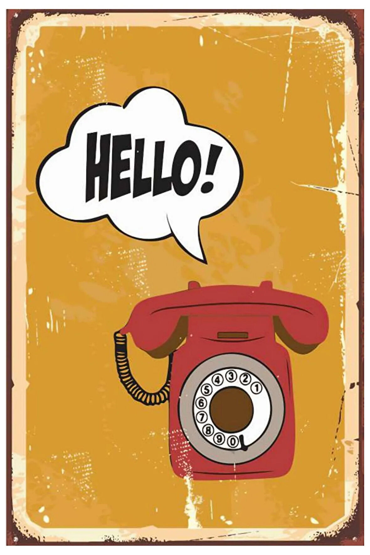 Hello Ahşap Mdf Poster, Modern Duvar Dekoru, Sanatsal Poster, Ev Ofis, Cafe Duvar Süs