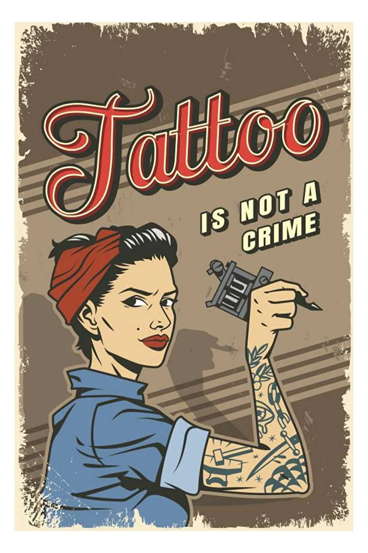 Tattoo Dövme Ahşap Mdf Poster, Modern Duvar Dekoru, Sanatsal Poster, Ev Ofis, Cafe Duvar Süs