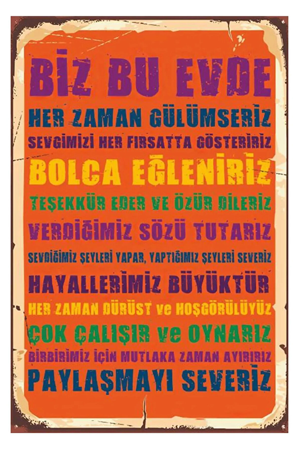 Paylaşmayı Severiz Ahşap Mdf Poster, Modern Duvar Dekoru, Sanatsal Poster, Ev Ofis, Cafe Duvar Süs