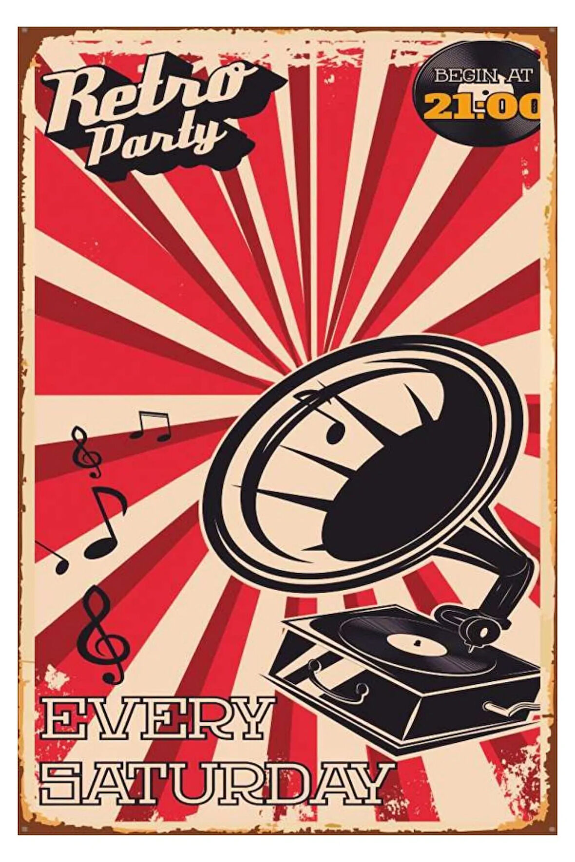 Retro Party Ahşap Mdf Poster, Sanatsal Duvar Dekoru, Ev Ofis, Cafe Duvar Süs