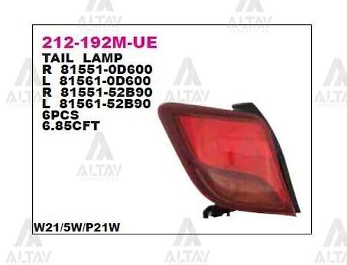 Depo 212192MRUE Stop Lambası Sağ Yaris 13 815510D600
