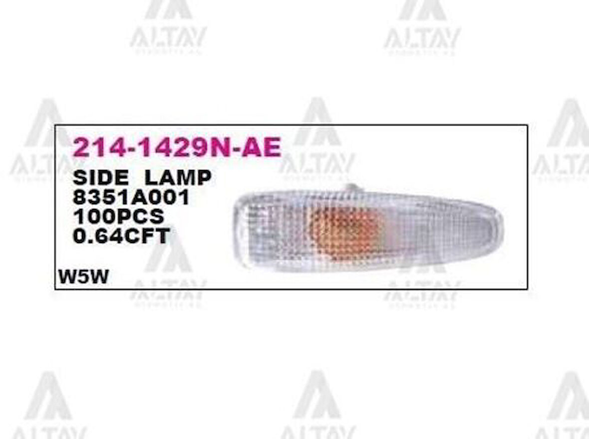 Depo 2141429NAE Çamurluk Sinyal Lambası Mitsubishi Lancer 07 8351A001