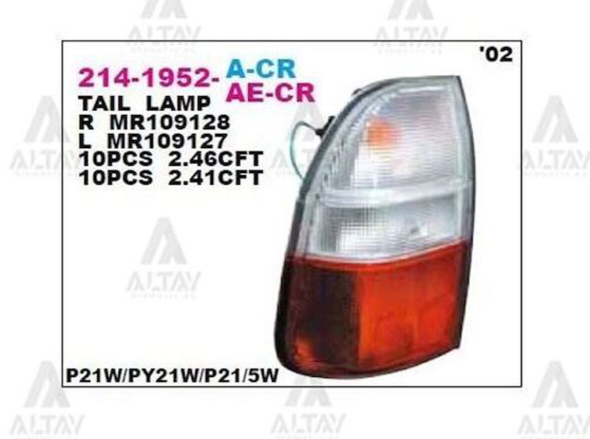 Depo 2141952RAECR Stop Lambası Sağ Beyazlı Mitsubishi L200 02-Beyaz Camlı MR109128