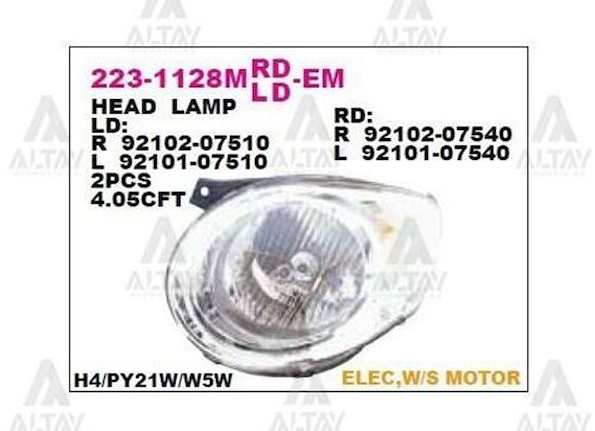 Depo 2231128LMLDEM Ön Far Sol Picanto 08-9 9210107510