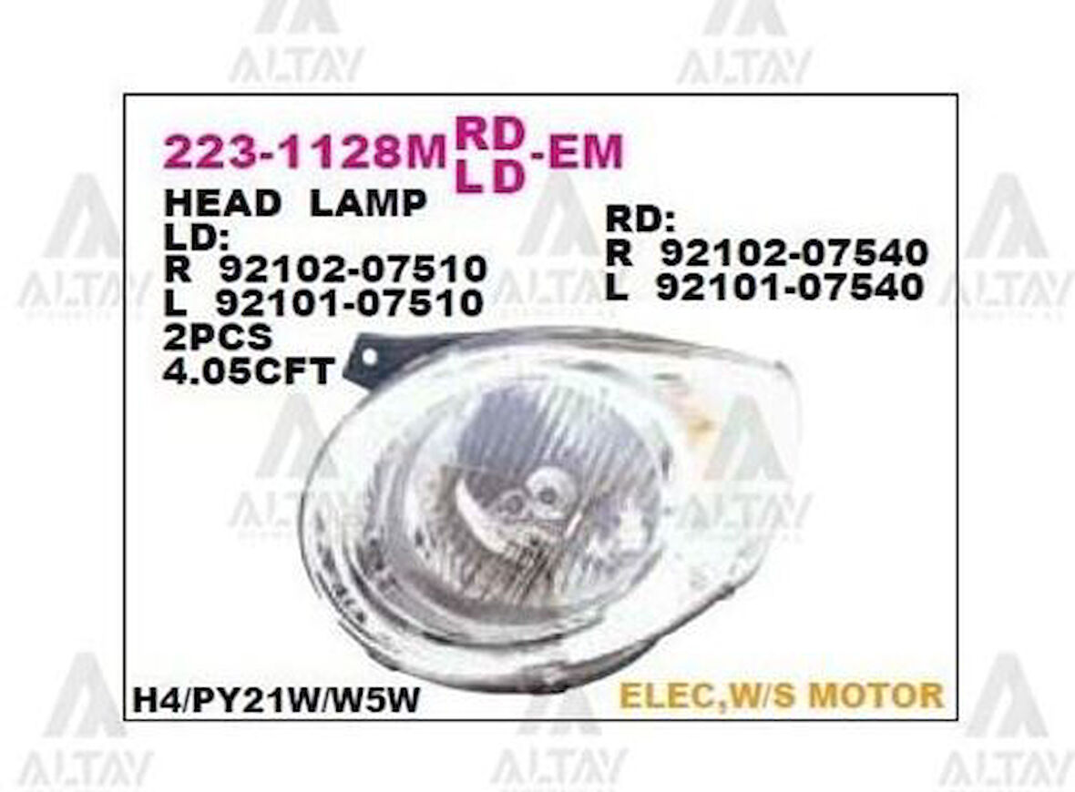 Depo 2231128RMLDEM Ön Far Sağ Picanto 08-9 9210207510