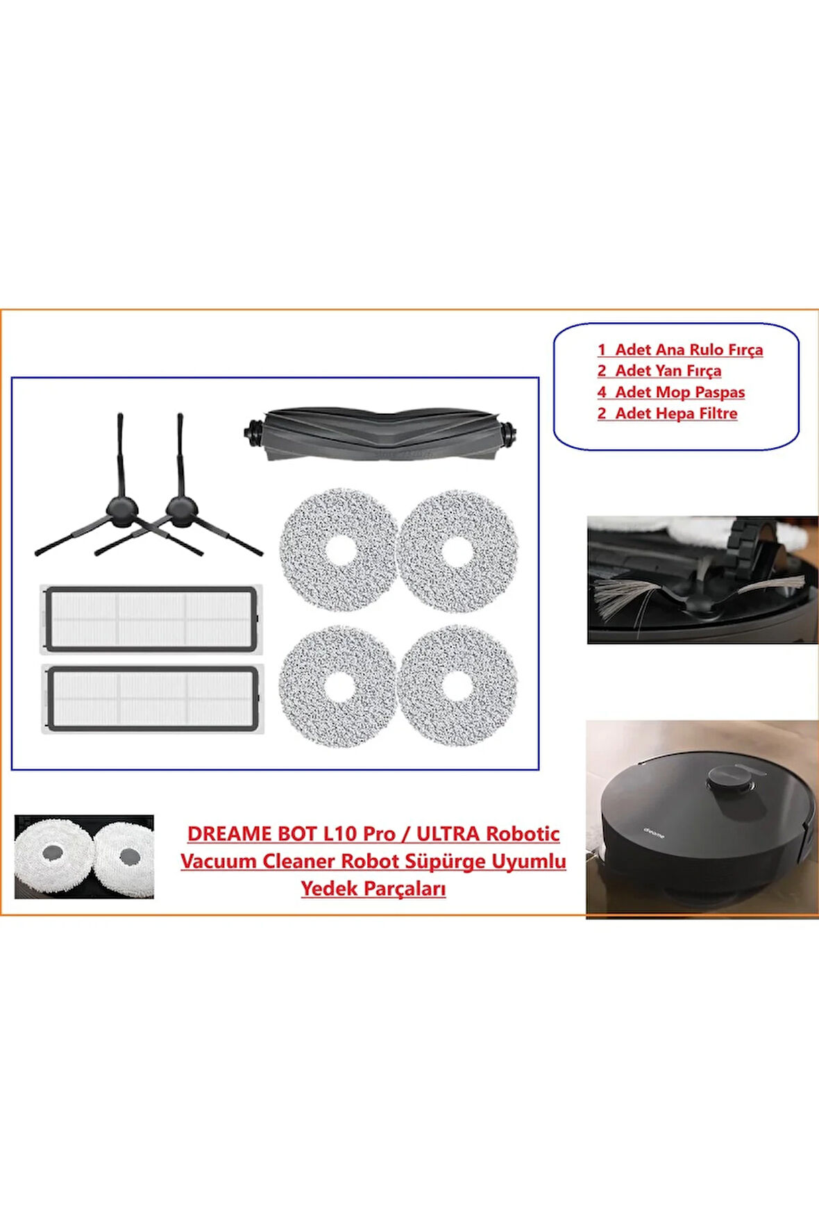 Dreame Bot L10s Ultra/Pro Robotic Vacuum Cleaner Yedek Parçaları