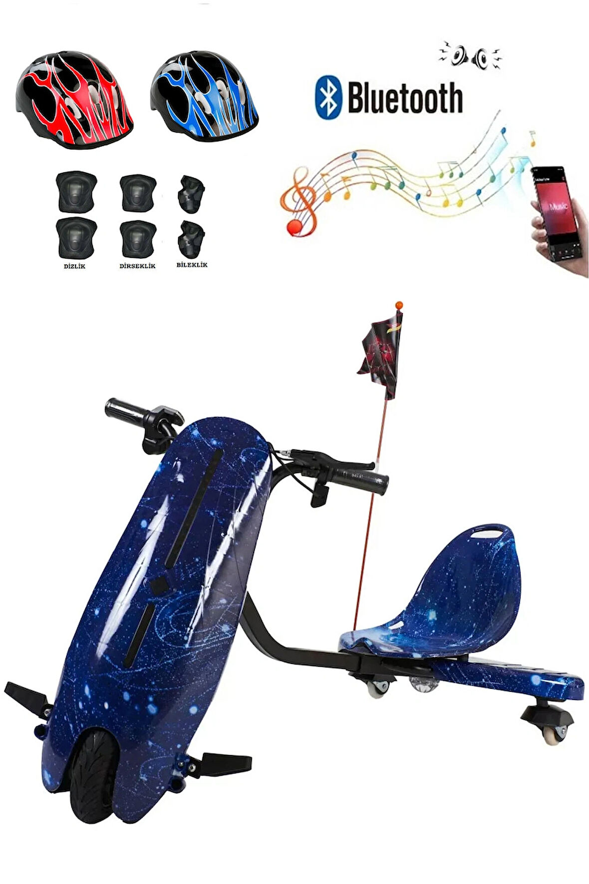 Citymate Drift Car Elektrikli Kaykay Drift Scooter DriftKart Bluetooth Grafiti Desenli Kasa