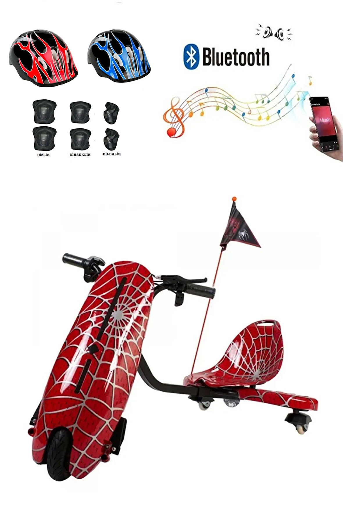 Citymate Drift Car Elektrikli Kaykay Drift Scooter DriftKart Bluetooth Grafiti Desenli Kasa