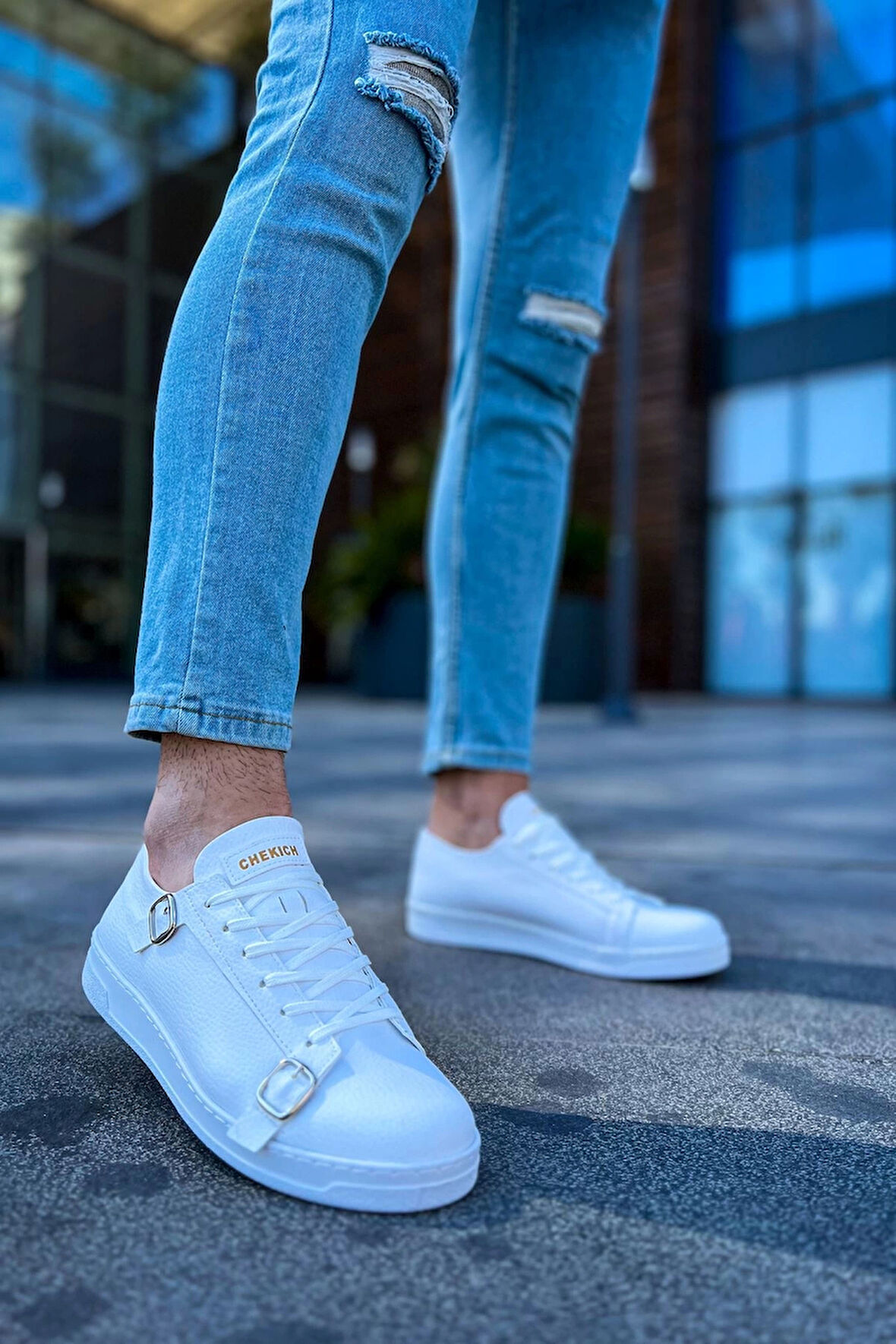 CH191 CBT Side Buckle Erkek Ayakkabı BEYAZ