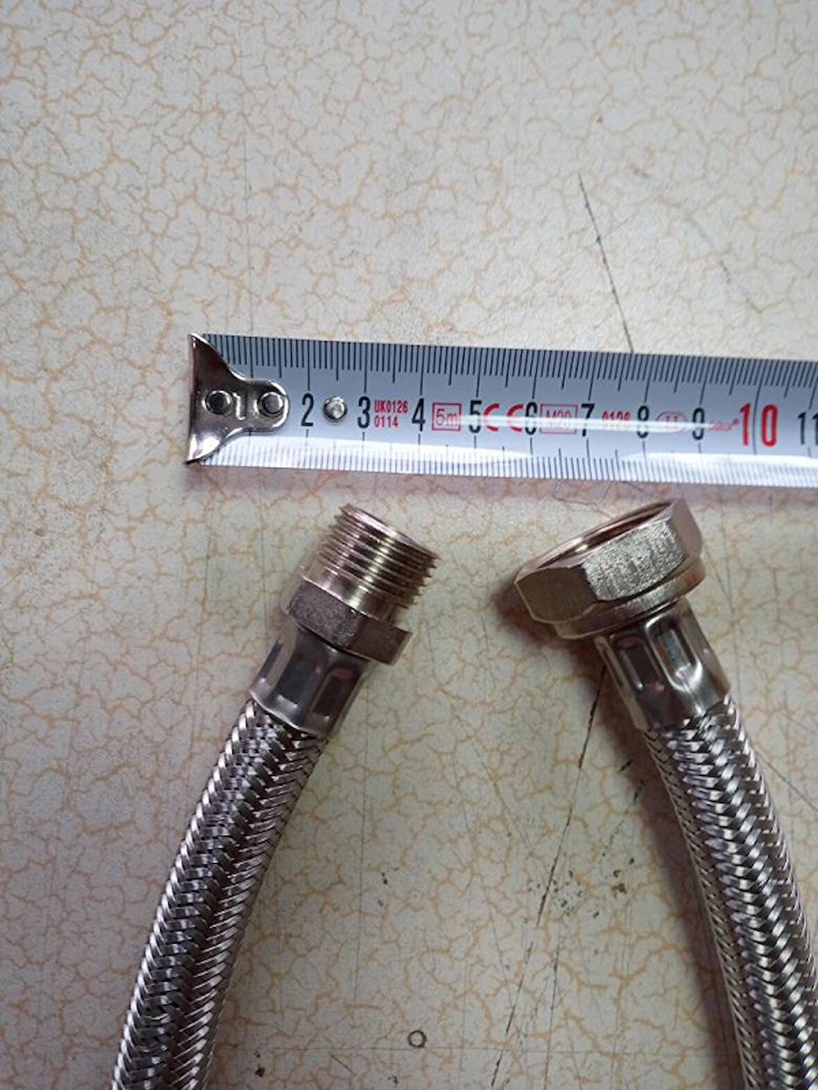 70 cm 3/4x1/2 Kalın Çelik Örgülü Bağlantı Hortumu Nipelli 1 Ad