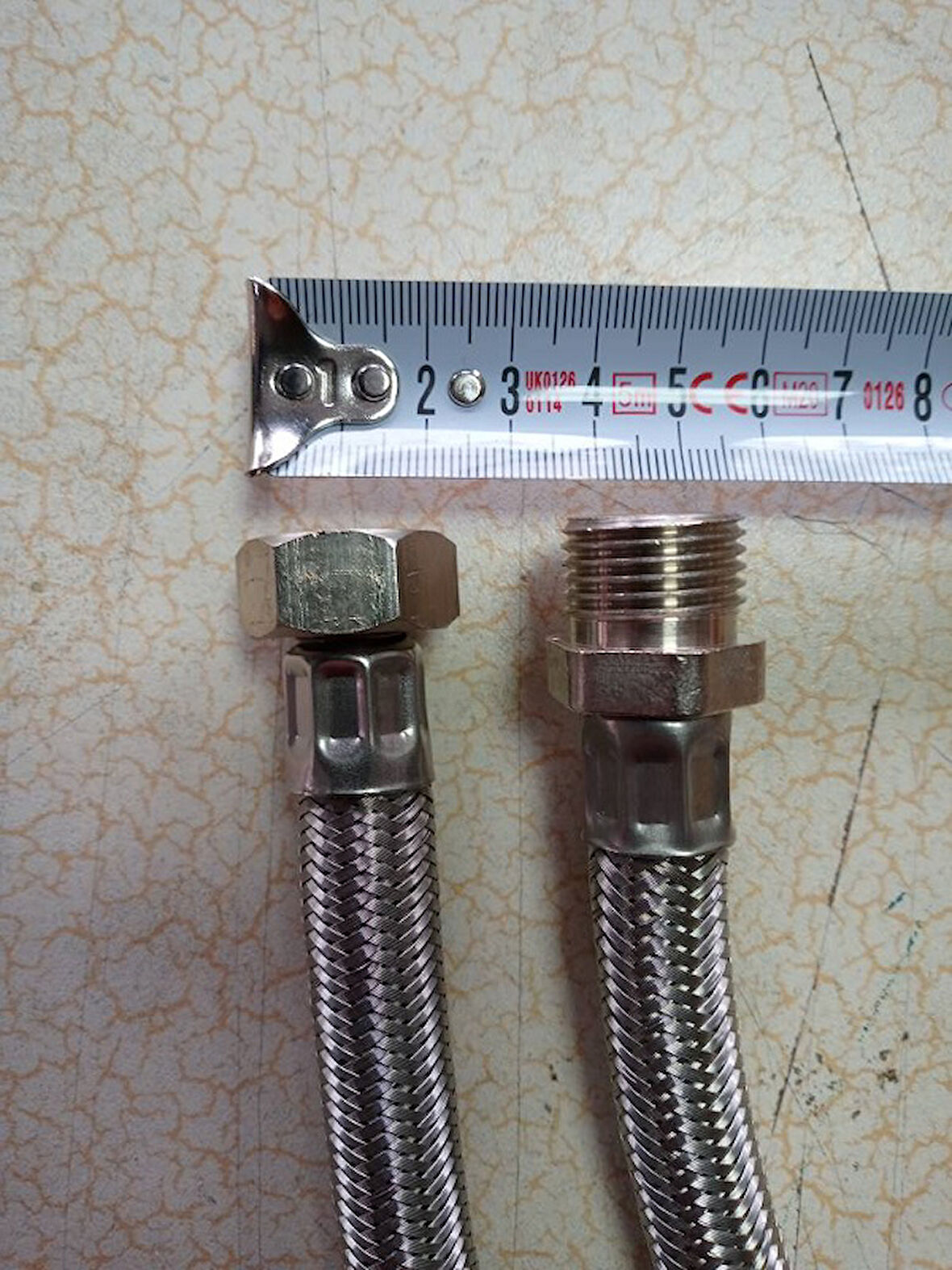 Kalın Çelik Örgülü 1/2 Bağlantı Hortumu Nipelli 1 Mt 1 Adet