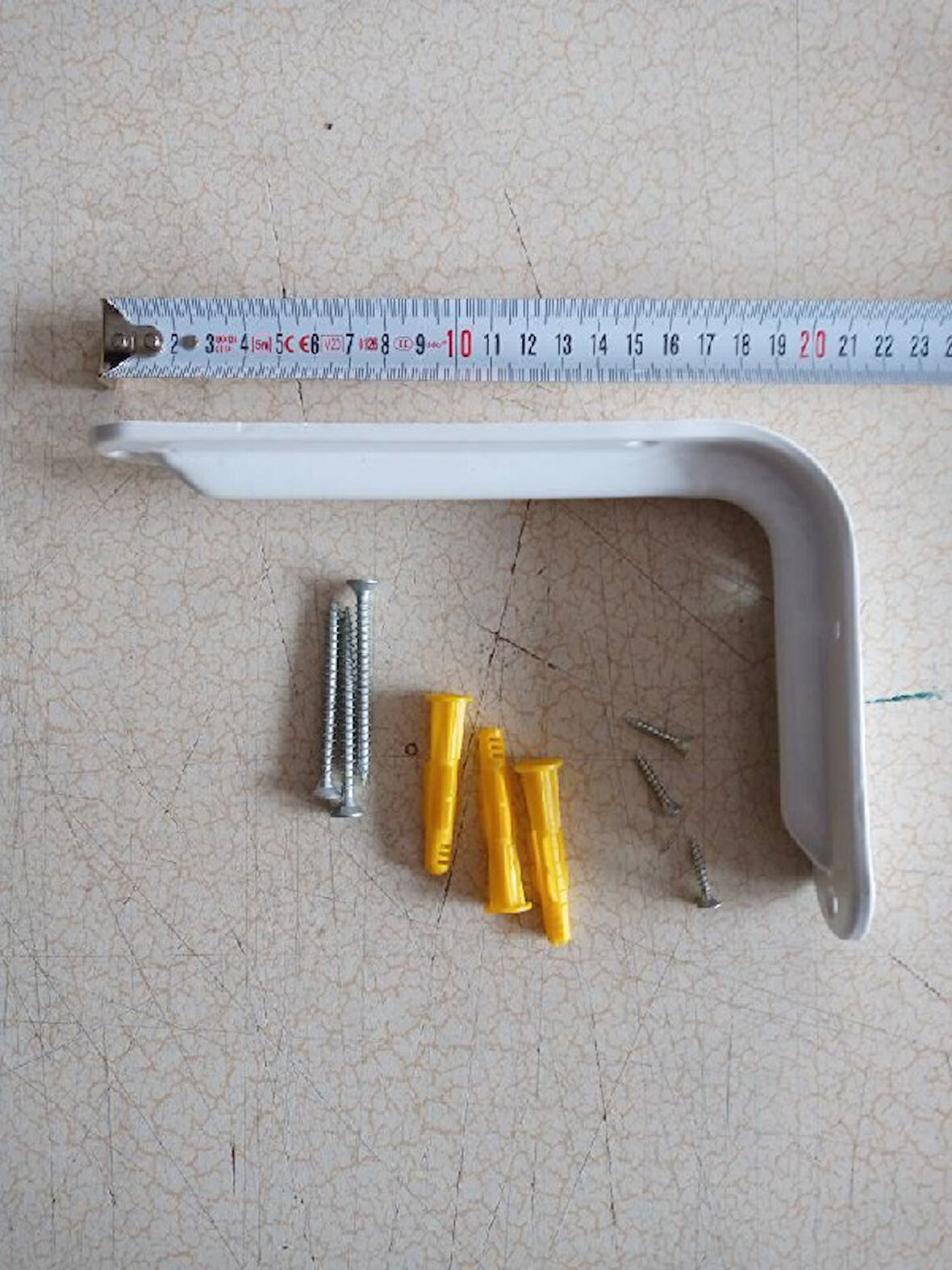 130x200 mm Beyaz Raf Altı - Destek 4 Adet + Dübel Vida