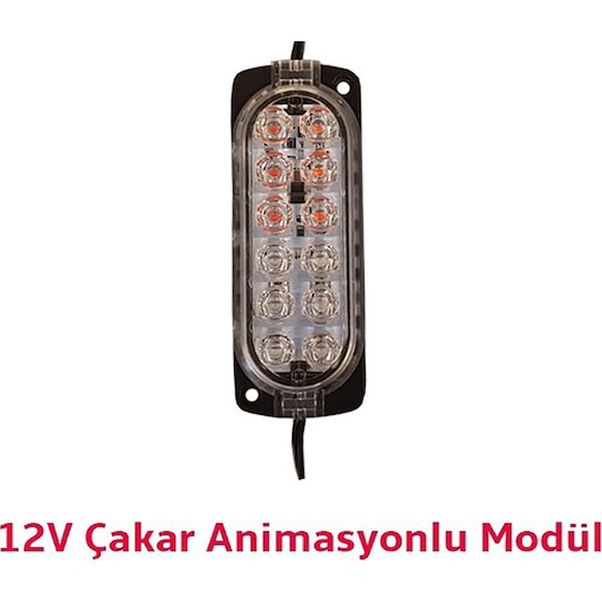 12 Volt Kırmızı-Mavi 2.4 Watt Animasyonlu Çakar Modül 12 Ledli