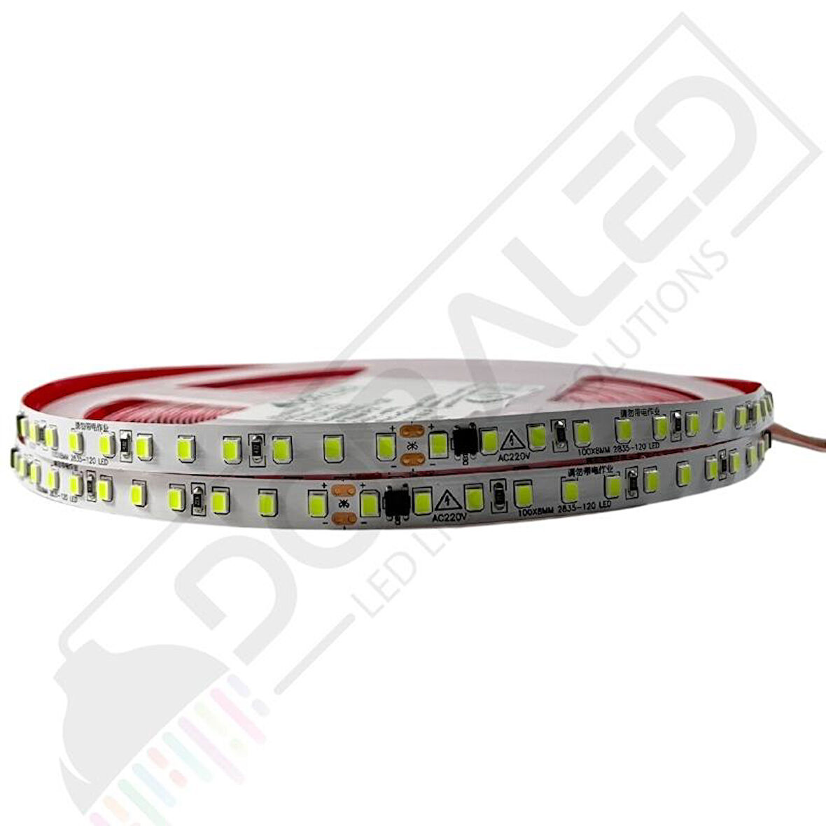 220 Volt Dim Edilebilir Şerit Led 10 Cm De Kesilebilir M/120 Led Yeşil 10M İP20