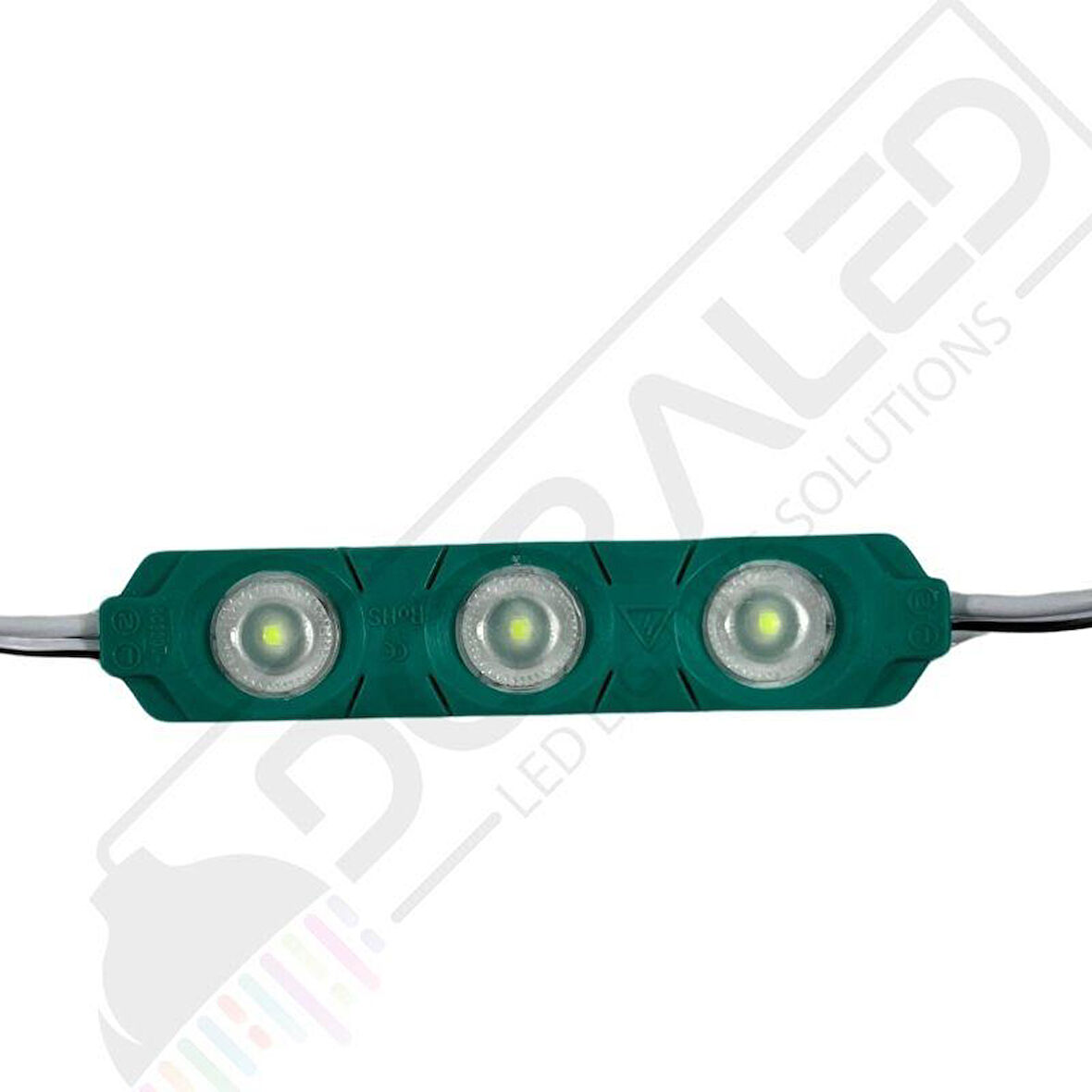 12 Volt Yeşil 1,5 Watt 3 lü Lensli 2835 Reklamcı Modül (10 Adet)