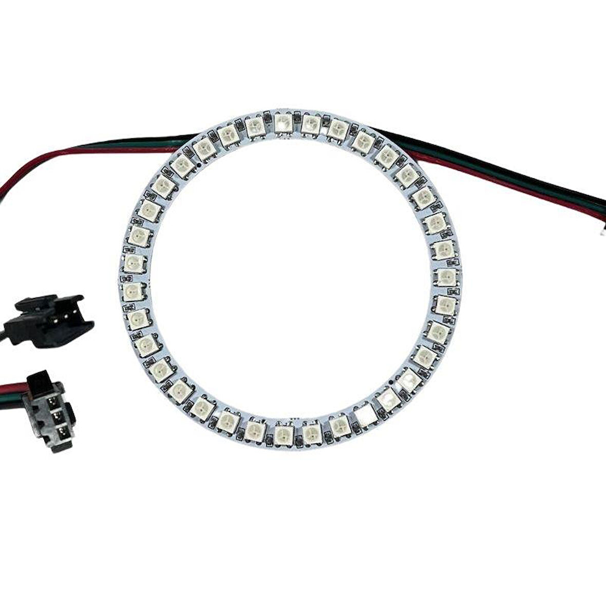  WS2812B Matrix Dijital Yuvarlak Pixel Led 35 Led Halka ARGB Magic Led Ayrı Ayrı Adresli Matrix Ekran 5V Dış Çap 96mm İç Çap 77mm