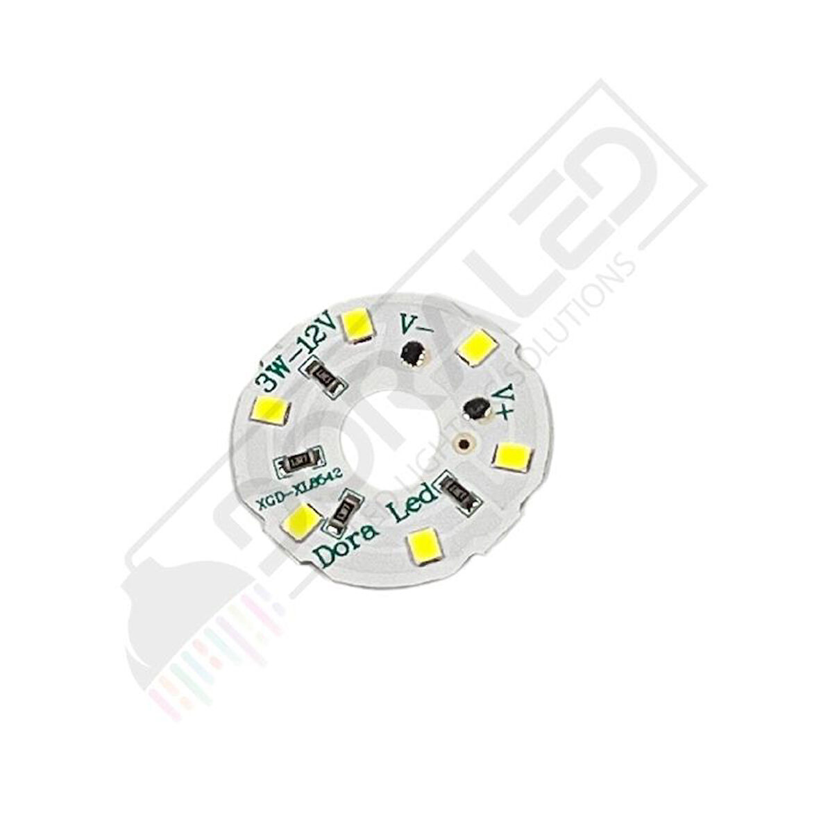 12Volt 3Watt Smd 5630 Ledli Led Modül Beyaz 10mm Delik Çaplı 12V 3W Avize Ledi 30mm(3 Adet)