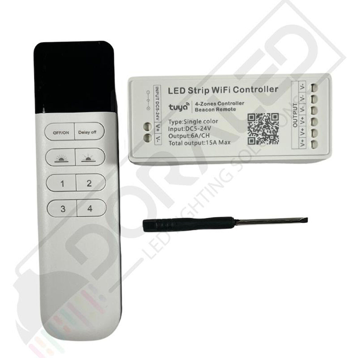 Tuya Destekli Wifi Kontrollü Dimmer Şerit Led Kontrol Devresi - 1 Kanal 