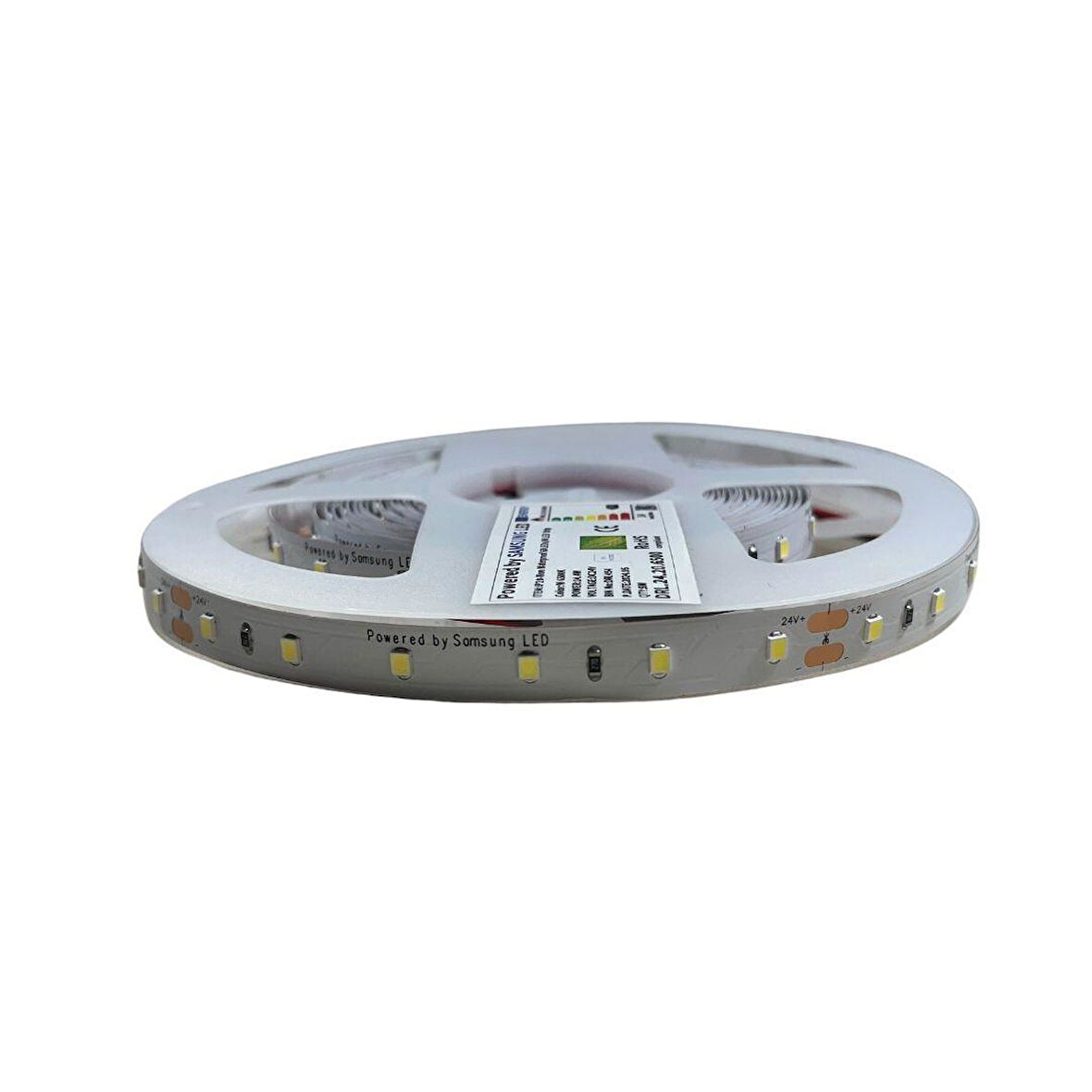 SAMSUNG ŞERİT LED SAMSUNG 60 LEDLİ 2835 SMD 6500K BEYAZ ŞERİT LED 24V 14.4W IP20 5M