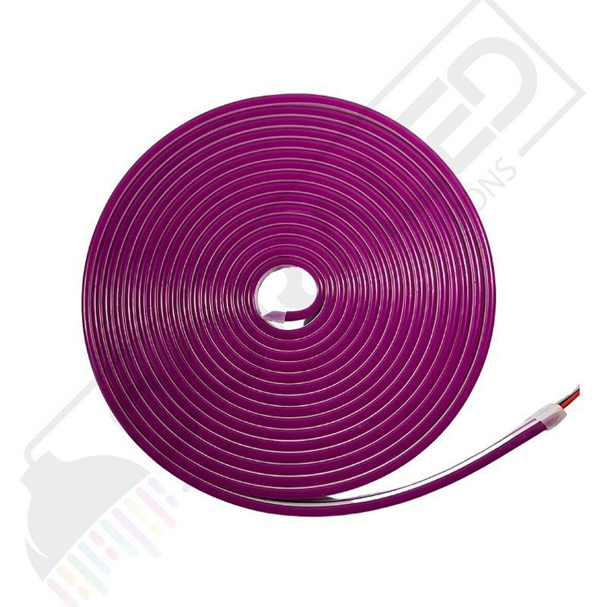 12 Volt 6x12mm Mor Esnek Neon Led 5 Metre (1 cm'de Kesilebilir.)