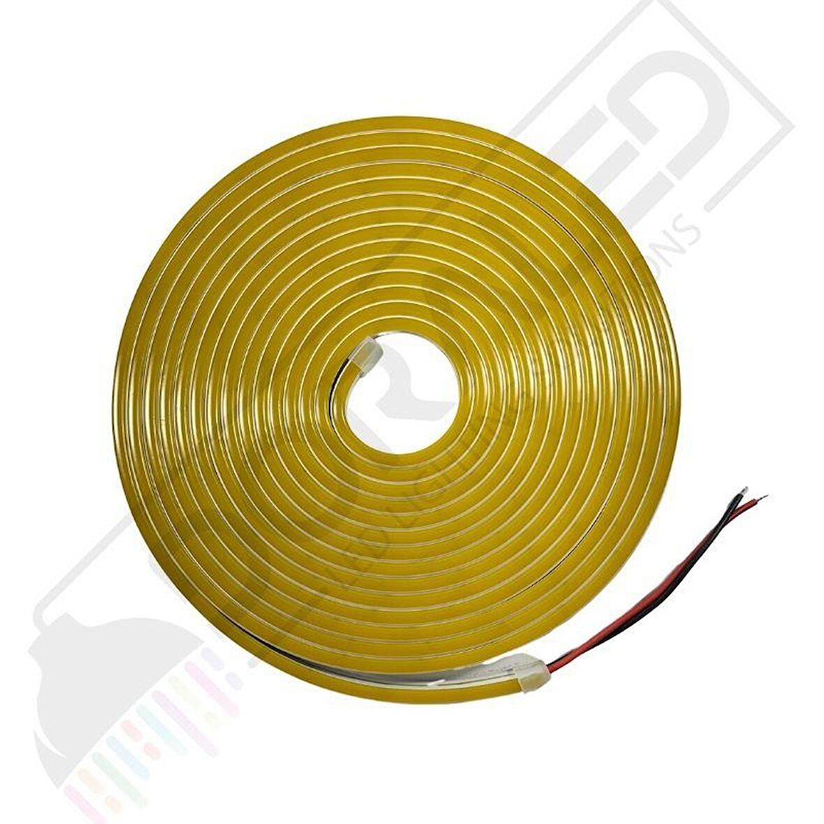 12 Volt 6x12mm Amber (Sarı) Esnek Neon Led 5 Metre (1 cm'de Kesilebilir.) 