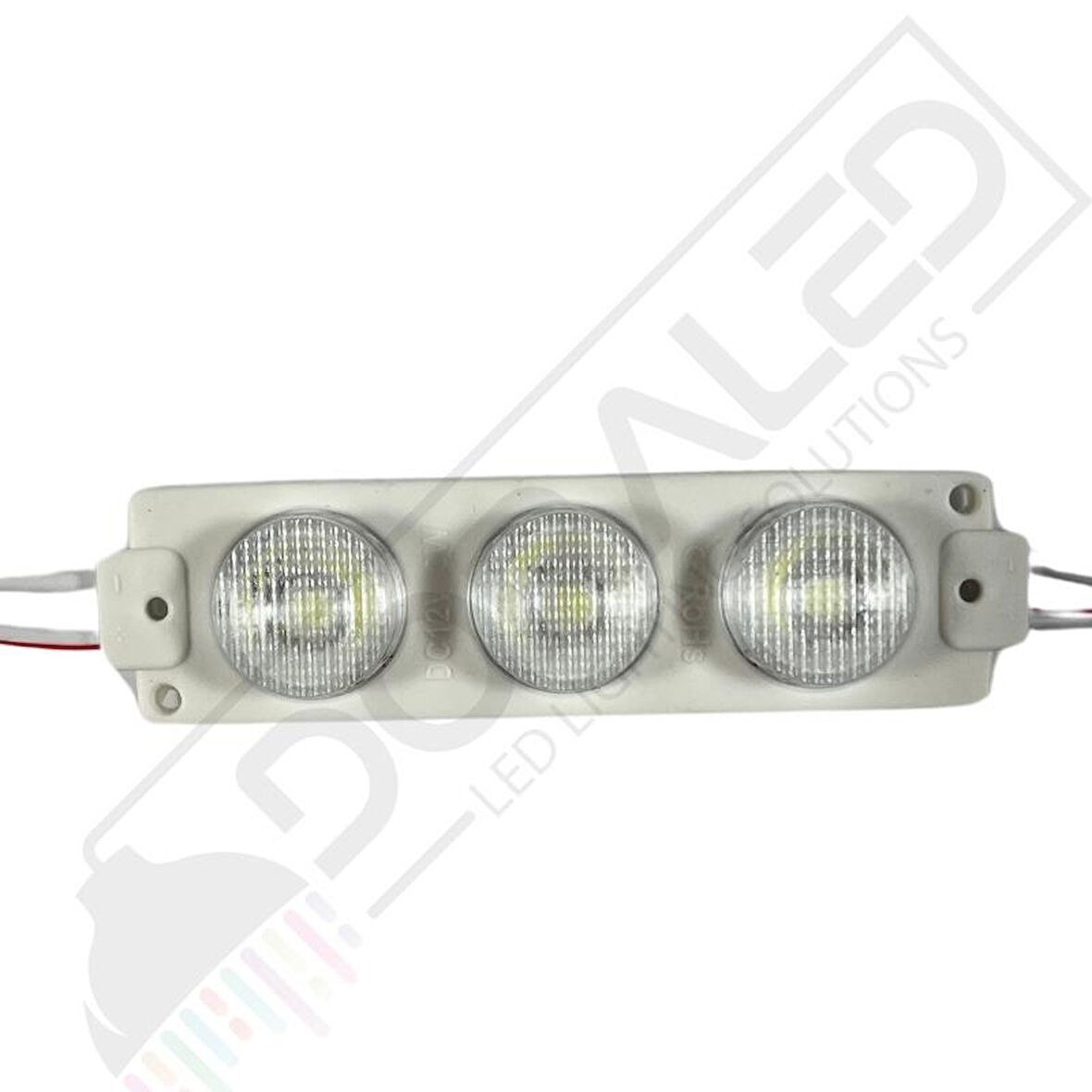 24 Volt Beyaz 3 Watt 3 lü Lensli 3030 Reklamcı Modül (10 Adet)