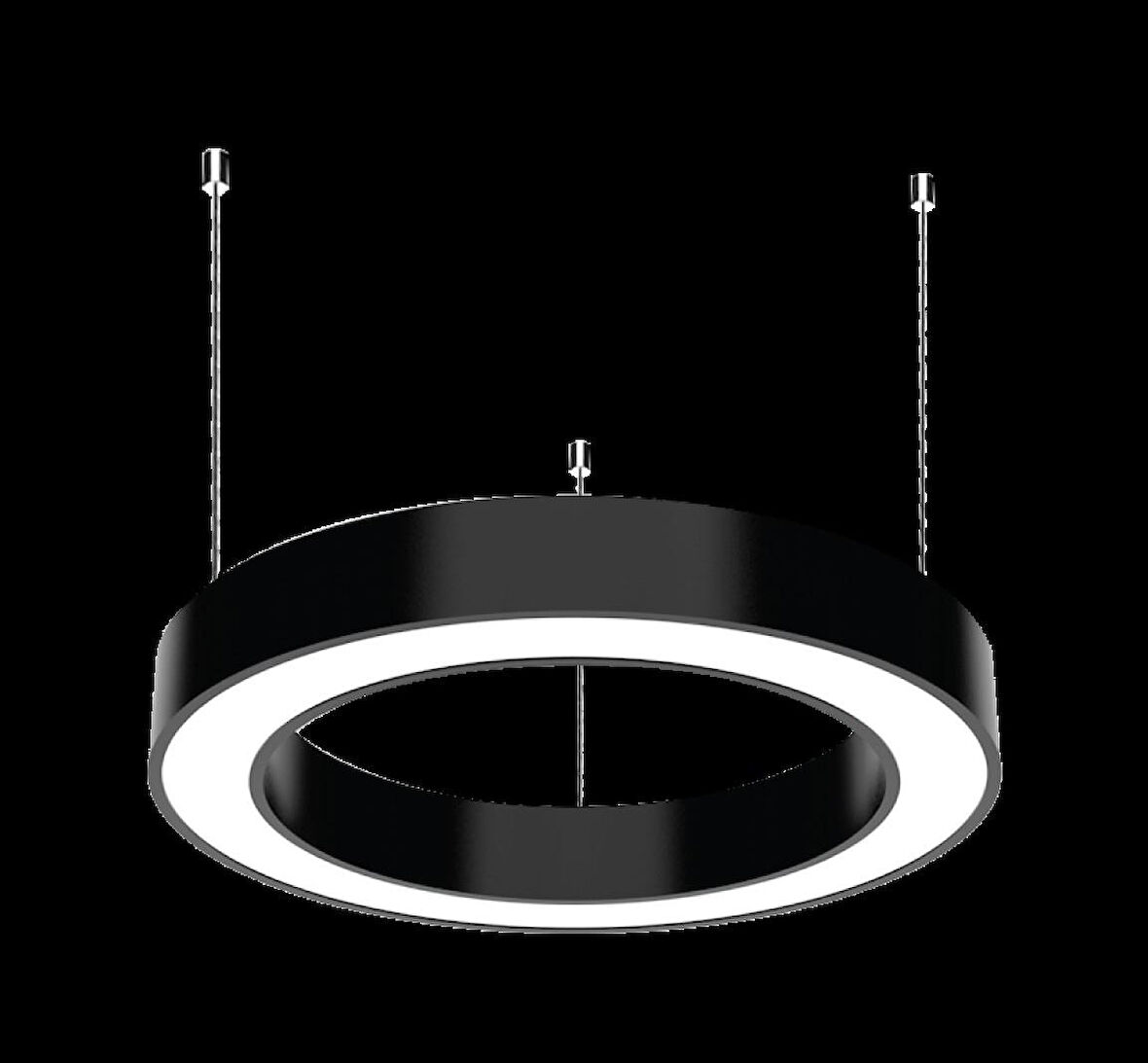 YUVARLAK LİNEER AYDINLATMA SİYAH KASA BEYAZ IŞIK 100 CM SİMİT LED ARMATÜR 